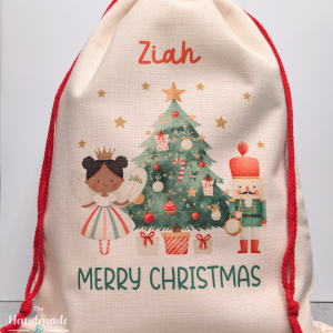 Christmas Linen Santa Sack Large